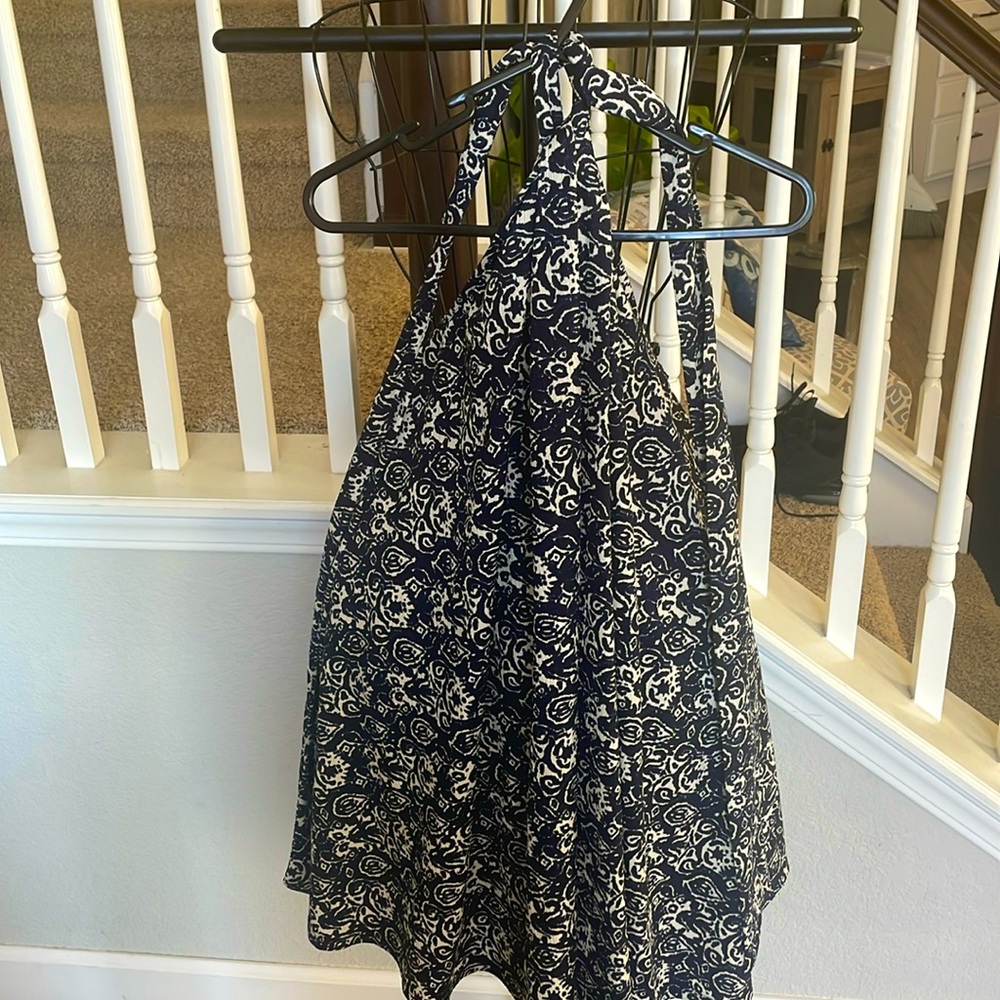 H&M Black and White Backless Halter Dress